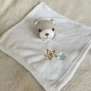 Gold Coast White Bear Lovey Stars 14” Security Blanket Plush Teddy Baby